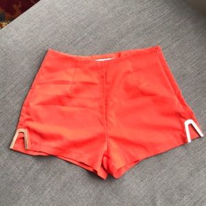 Orange High Waisted Shorts